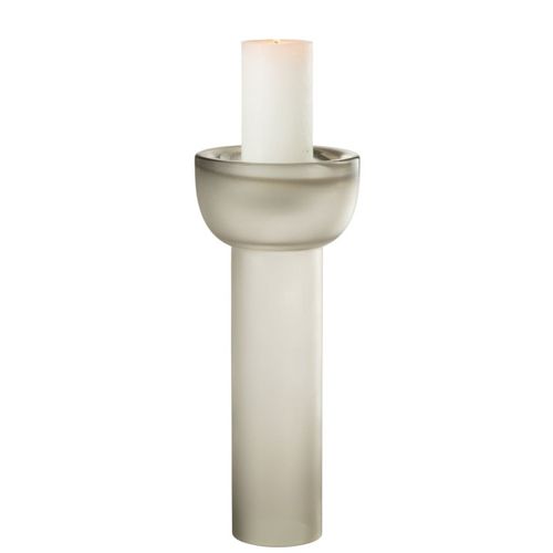 Vase Chandelier En Verre "yoko" 38cm Grège