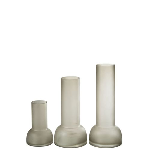 Vase Chandelier En Verre "yoko" 38cm Grège