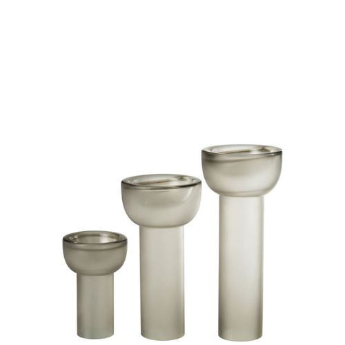 Vase Chandelier En Verre "yoko" 38cm Grège