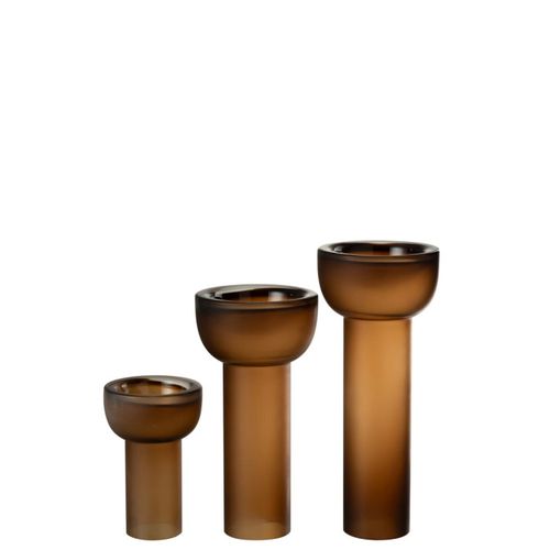 Vase Chandelier En Verre "yoko" 38cm Marron