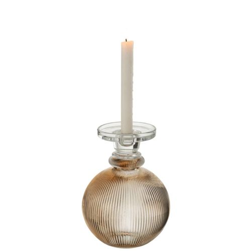 Chandelier Vase En Verre "malik" 23cm Taupe