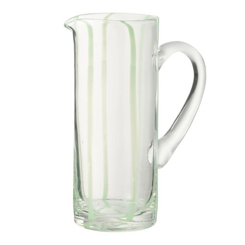 Carafe Rayures En Verre "ophelie" 25cm Vert