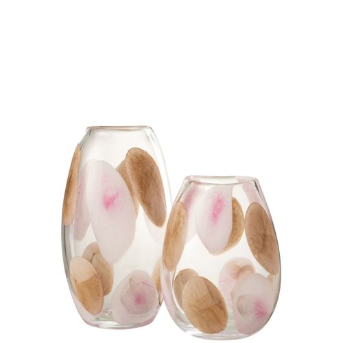 Vase Design En Verre "momo" 34cm Multicolore