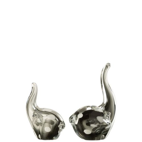 Statuette Éléphant En Verre "gavin" 17cm Noir