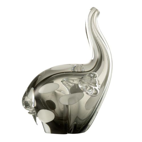Statuette Éléphant En Verre "gavin" 17cm Noir