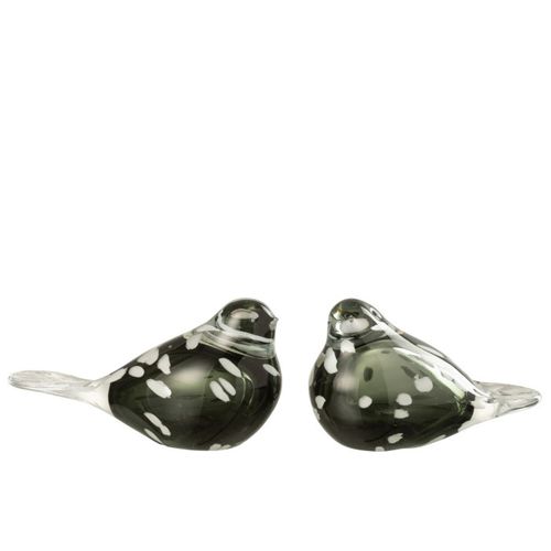 Statuette Oiseau En Verre "gavin" 13cm Noir