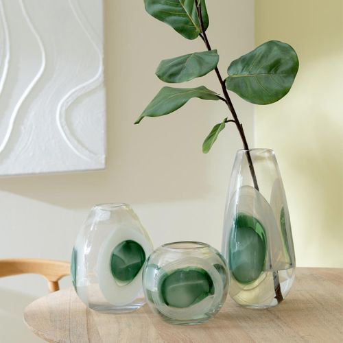 Vase Design En Verre "livy" 37cm Multicolore