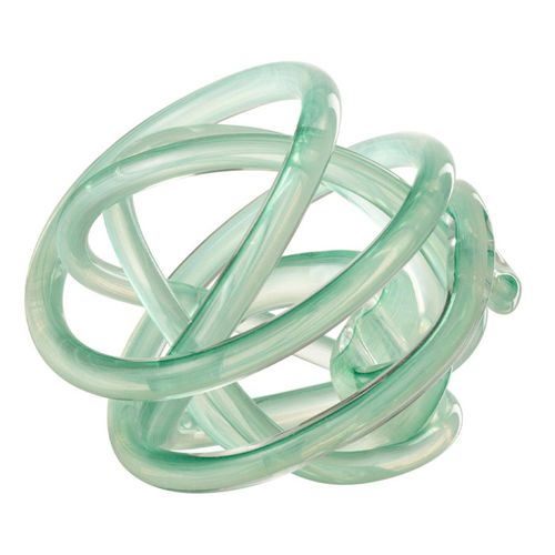Presse-papier Nœud En Verre "infinity" 20cm Turquoise