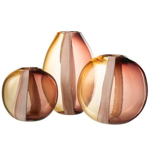 Vase Déco En En Verre "arun" 21cm Multicolore