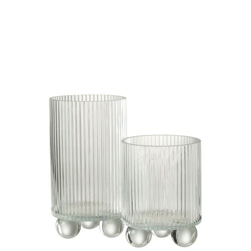 Photophore Vase En Verre "clara" 21cm Transparent