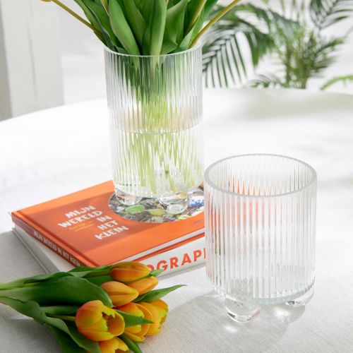 Photophore Vase En Verre "clara" 21cm Transparent