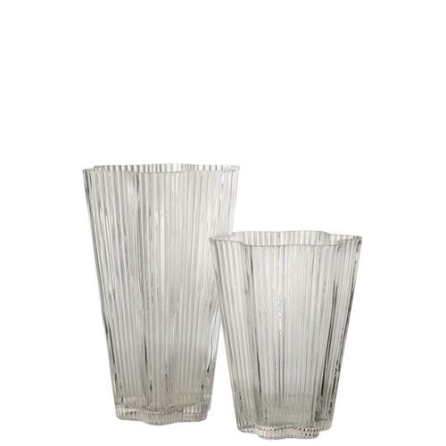 Vase Design En Verre "clara" 26cm Transparent