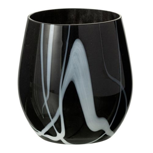 Photophore En Verre "effet Fumé" 14cm Noir