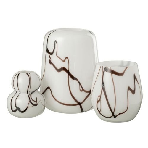 Photophore En Verre "effet Fumé" 14cm Blanc