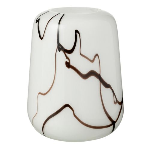 Vase Déco En Verre "effet Fumé" 22cm Blanc