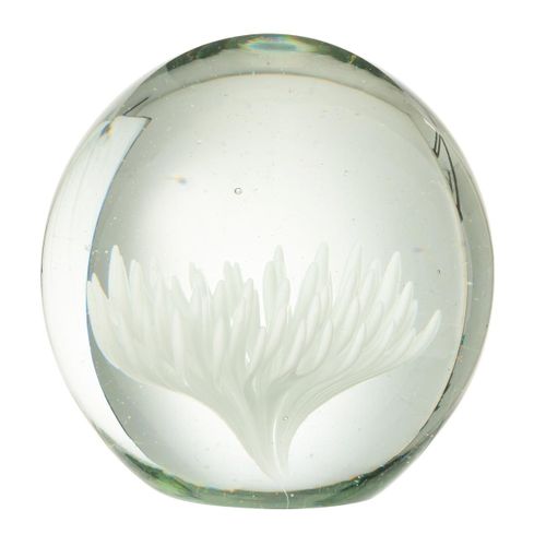 Presse-papier Fleur En Verre "aster" 10cm Blanc