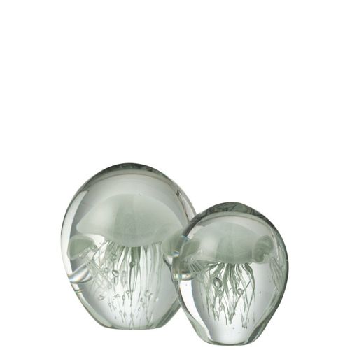 Presse-papier En Verre Méduses "calypso" 16cm Vert