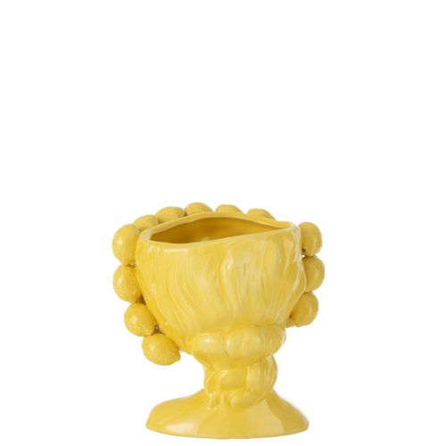 Cache-pot En Céramique "fille Citron" 20cm Jaune