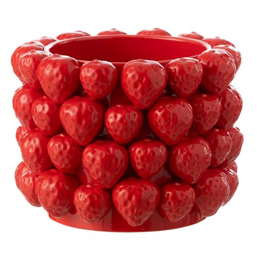 Cache-pot En Céramique "fraise" 25cm Rouge