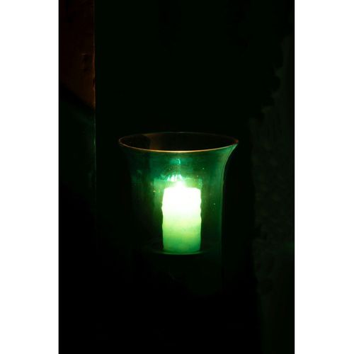 Photophore Étroit En Verre "tarifa" 26cm Bleu Azur