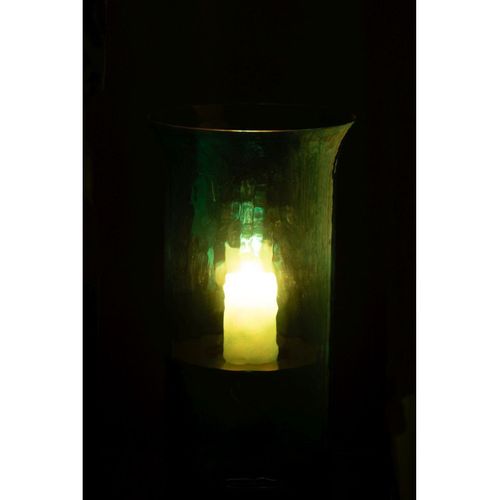 Photophore Étroit En Verre "tarifa" 34cm Bleu Azur