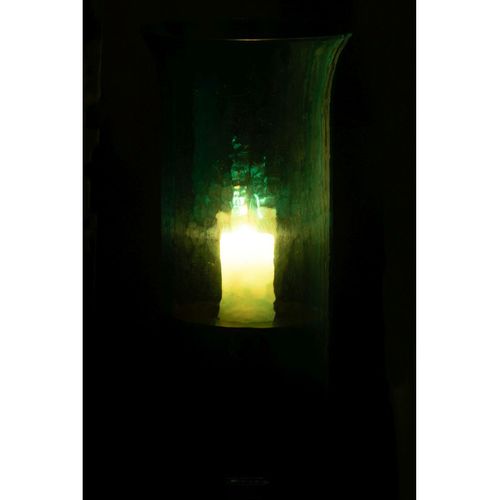 Photophore Étroit En Verre "tarifa" 41cm Bleu Azur