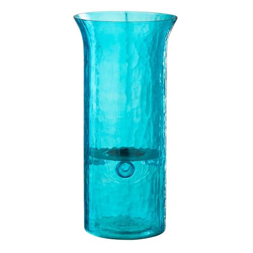 Photophore Étroit En Verre "tarifa" 41cm Bleu Azur