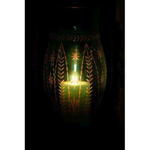 Photophore En Verre "tarifa" 39cm Bleu Azur