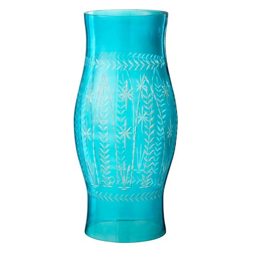 Photophore En Verre "tarifa" 39cm Bleu Azur