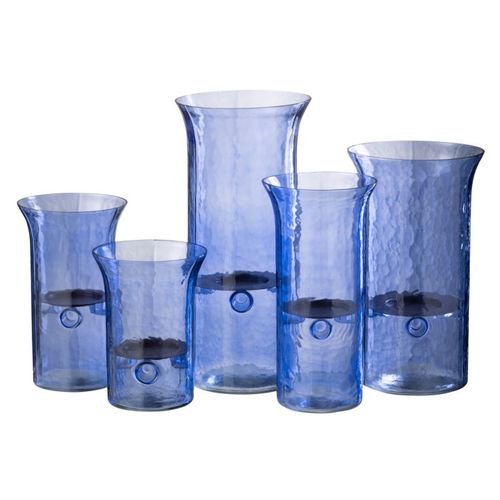 Photophore Étroit En Verre "tarifa" 26cm Bleu