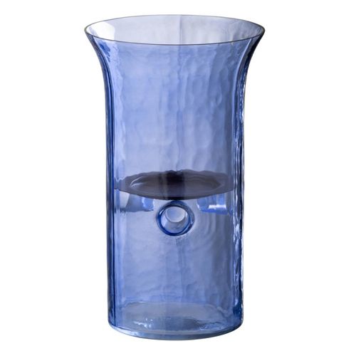 Photophore Étroit En Verre "tarifa" 26cm Bleu