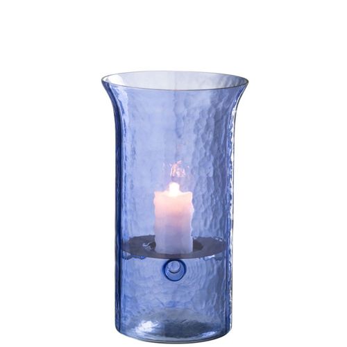 Photophore Étroit En Verre "tarifa" 34cm Bleu