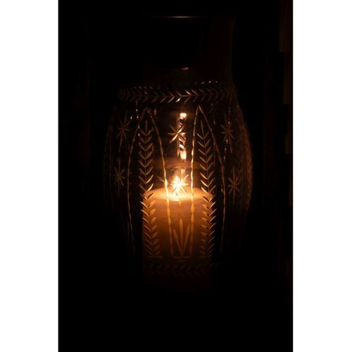 Photophore En Verre "tarifa" 39cm Bleu