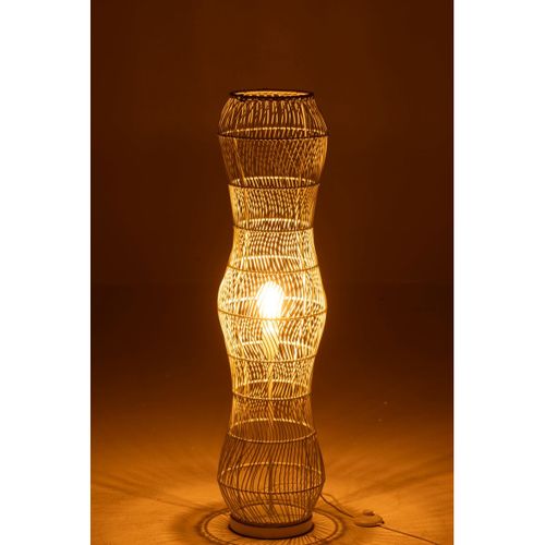 Lampadaire Torsade En Rotin "etta" 101cm Vert