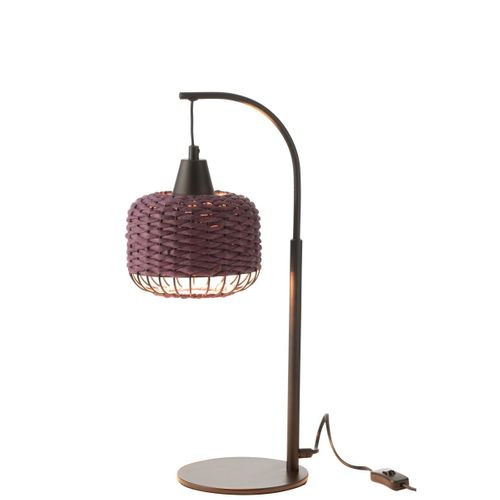 Lampe à Poser Lanterne En Métal "eldon" 52cm Mauve