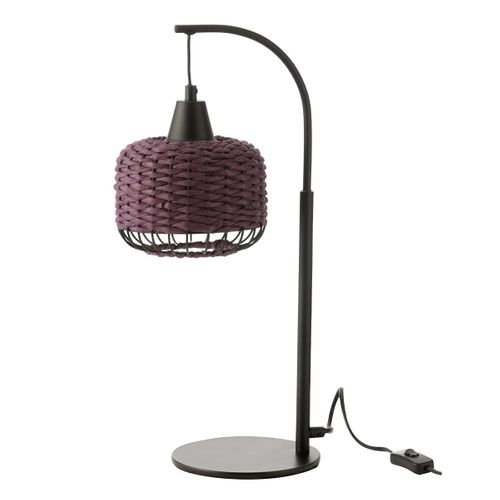 Lampe à Poser Lanterne En Métal "eldon" 52cm Mauve