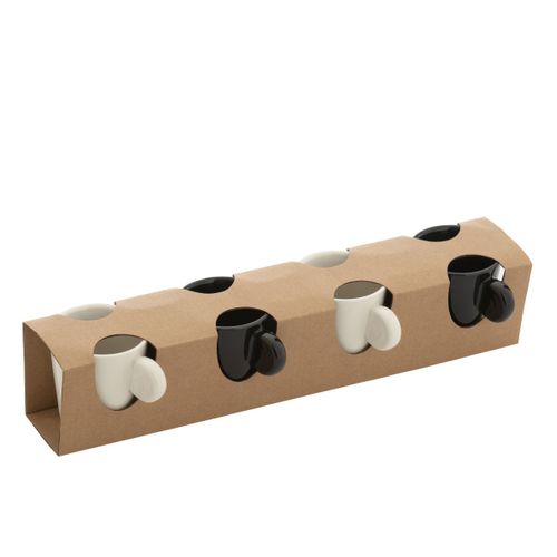 Lot De 4 Tasses à Café "avery" 7,5cl Noir et Blanc