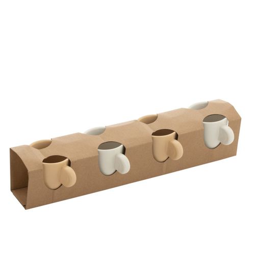 Lot De 4 Tasses "avery" 22cl Crème et Blanc