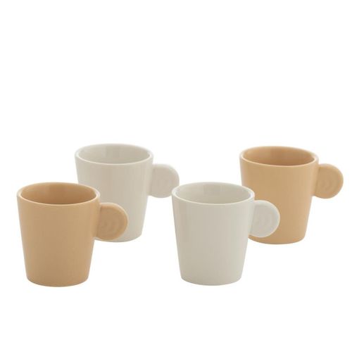 Lot De 4 Tasses "avery" 22cl Crème et Blanc