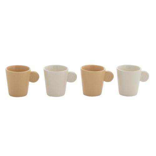Lot De 4 Tasses "avery" 22cl Crème et Blanc