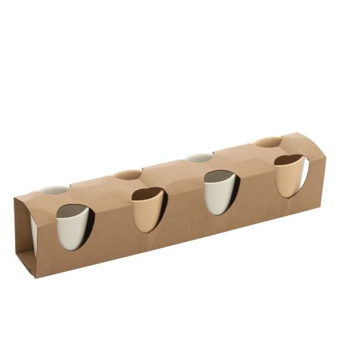 Lot De 4 Tasses "avery" 22cl Crème et Blanc