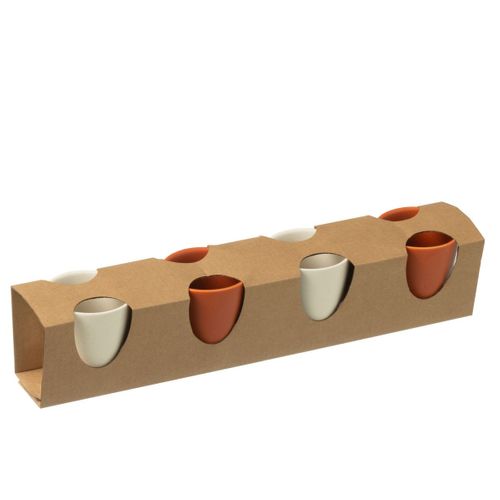 Lot De 4 Tasses à Café "avery" 7,5cl Orange et Blanc