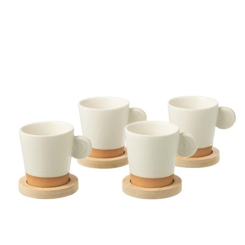 Lot De 4 Tasses à Café "avery" 7,5cl Blanc