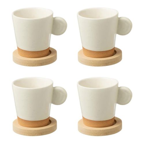 Lot De 4 Tasses à Café "avery" 7,5cl Blanc