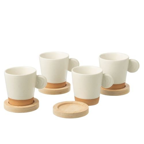 Lot De 4 Tasses à Café "avery" 7,5cl Blanc
