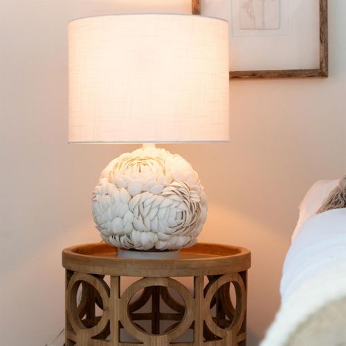 Lampe à Poser Coquillage "beach" 59cm Blanc