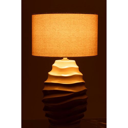 Lampe à Poser En Céramique "vague" 68cm Beige