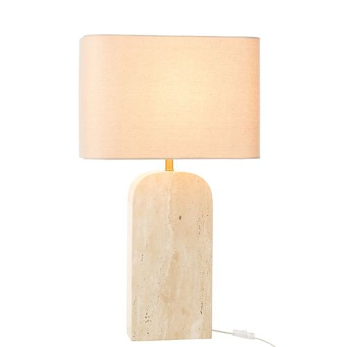 Lampe à Poser En Pierre "travertin" 71cm Beige