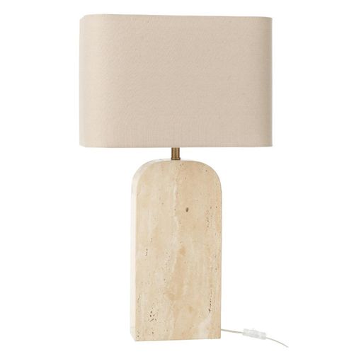 Lampe à Poser En Pierre "travertin" 71cm Beige