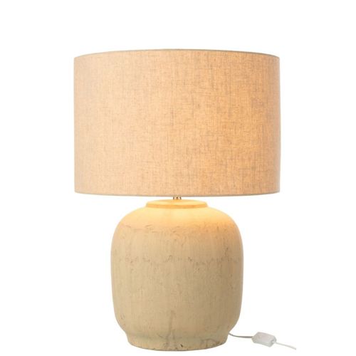 Lampe à Poser En Terre Cuite "mia" 64cm Beige